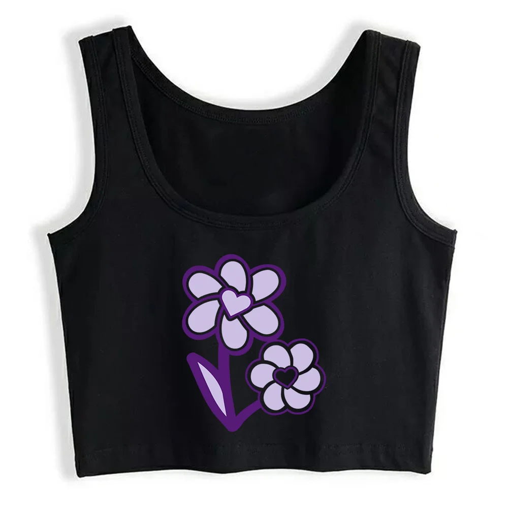 

Кроп-Топ женский с цветочным принтом и сердцем, Y2k