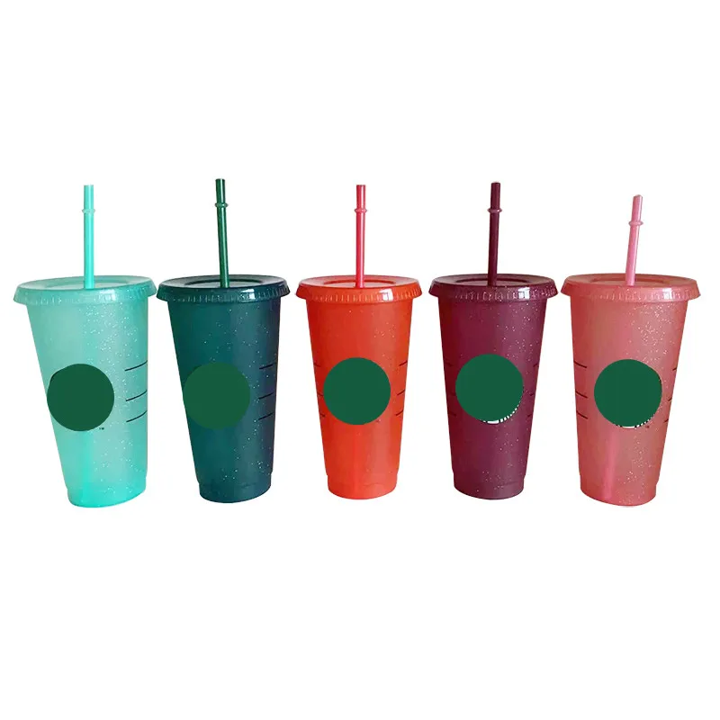 700 мл соломенная чашка с крышкой логотипом многоразовые Цвет изменение для