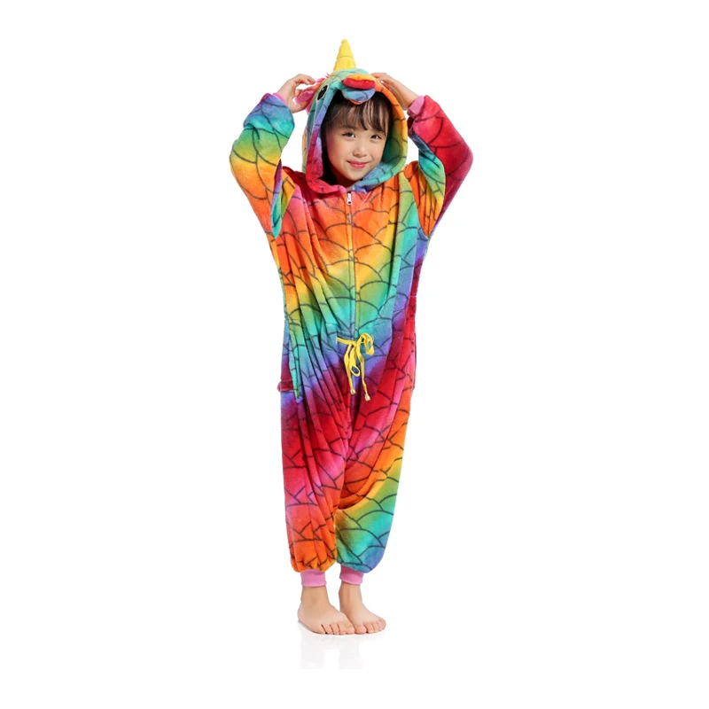 

kigurumi Girls Cute Unicorn warm Autumn Homewear unicornio Children's cartoon Animal Pajamas for Kid boy Sleepwear