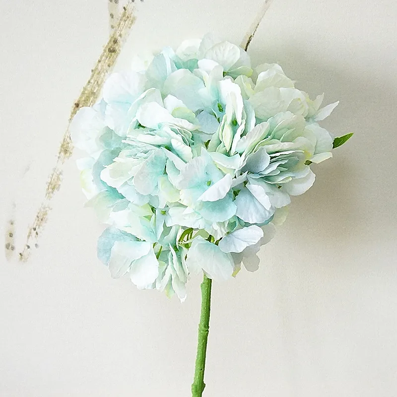 light blue Искусственные пионы, цветы для дома, свадьбы, вечеринки, дня рождения, Нового года, Дня Святого Валентина, Цветочный декор, шелковые гортензии, Цветочная композиция для вазы - Цвет: light blue