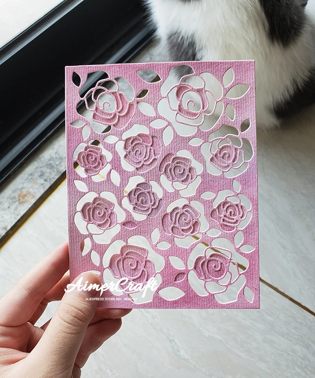 Металлические Вырубные штампы в виде розы цветок искусственное рельефное