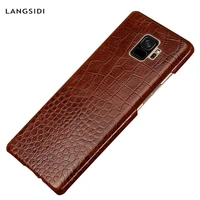 genuine leather shockproof phone case for samsung galaxy s8 case s8plus s9 s9plus note 8 crocodile texture luxurious case a50