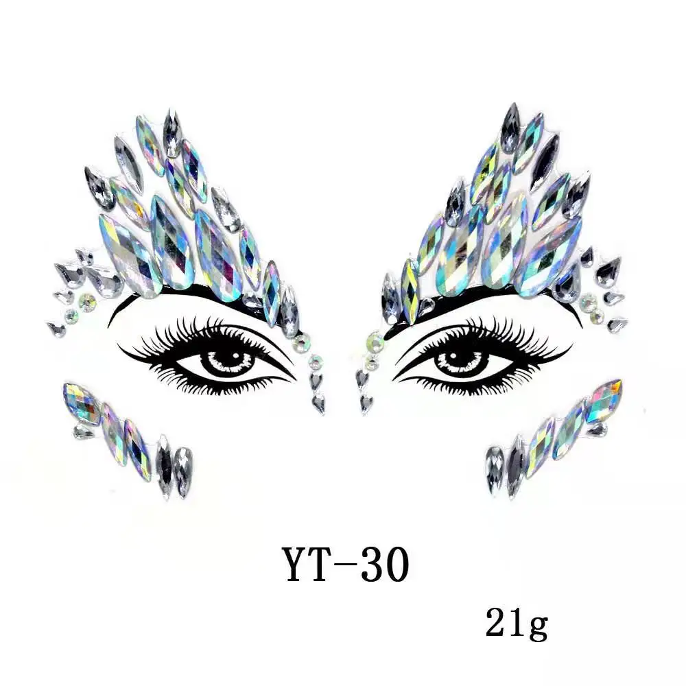 LT024 Музыкального фестиваля Для женщин DIy Уход за кожей лица драгоценные камни стразы Красота глиттера татуировка для ночного клуба вечерние производительность, ювелирное изделие для тела, инструменты для макияжа - Цвет: LT024