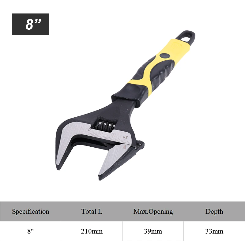 

JUNEFOR Регулируемый гаечный ключ из хромованадиевой стали 6 8 10 12 дюймов