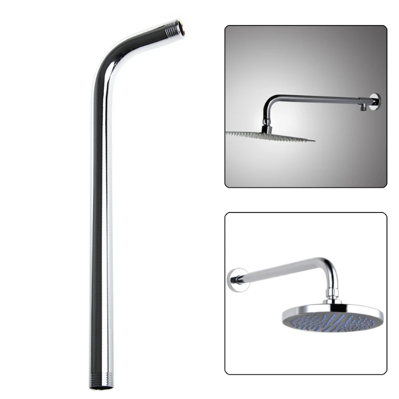 

60CM Wall Shower Head Arm Extension Pipe Long Stainless Steel Bathroom Home U7EA