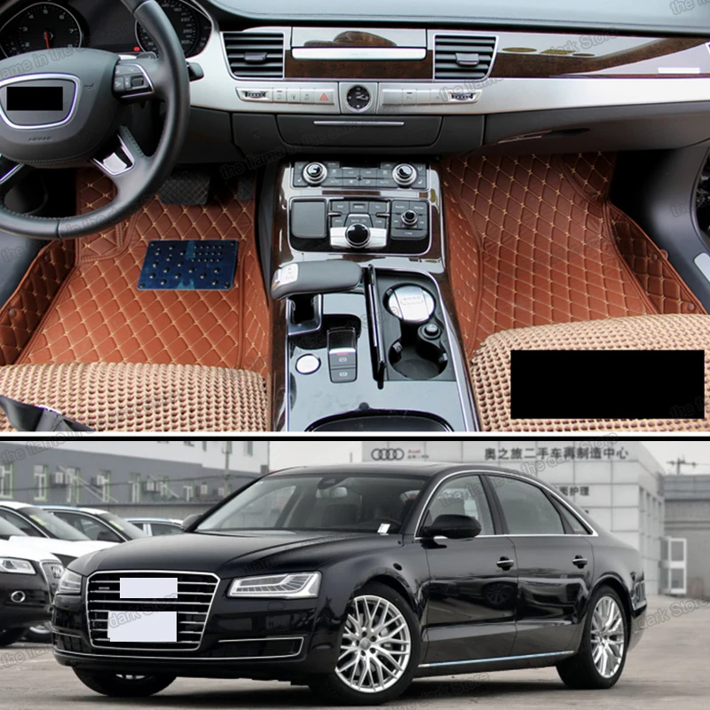 Кожаные автомобильные коврики для audi a8 2010 2011 2012 2013 2014 2016 2017 d4 аксессуары интерьера