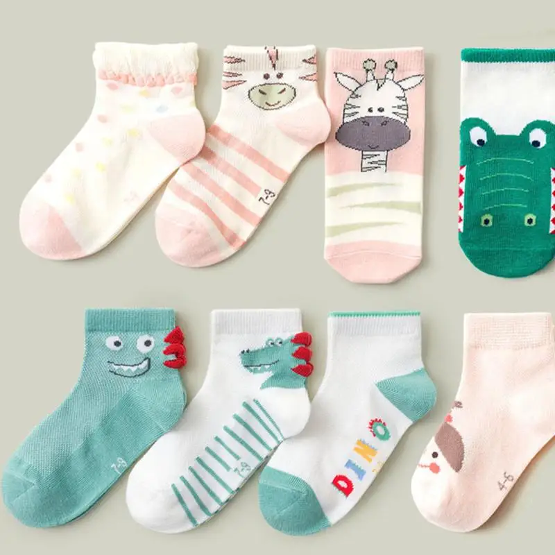 

Новые летние носки для мальчиков, 3 пар/лот От 7 до 9 лет детская одежда из хлопка с рисунком героев из мультфильмов с изображением животных фр...