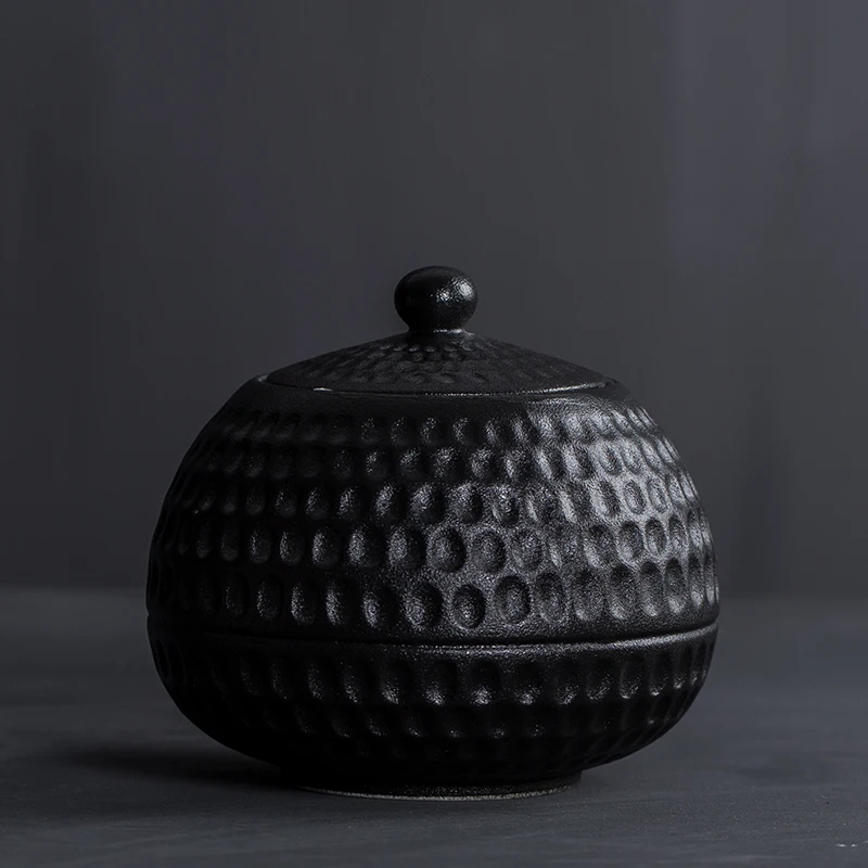 Креативная банка для хранения чая с крышкой набор керамических банок черно-белые