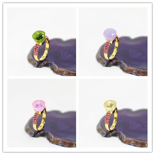 

2021 Fashion Romantic Jewelry Of 4 Colours Choose Crystal With Red Zircon 18K Gold Plated Rings For Friends Best Festival Gift