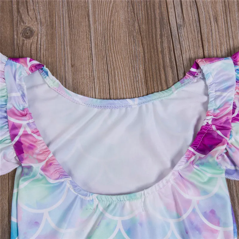 Детский купальный костюм русалки для маленьких девочек Цельный купальник