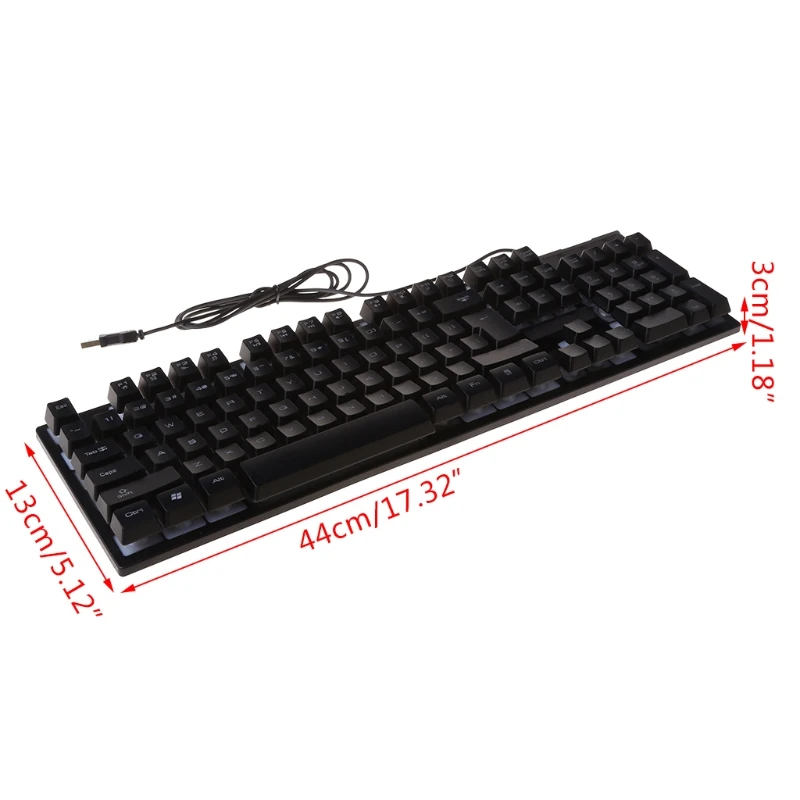 

Tf200 Gaming Mechanical Keyboard Mouse Set Rainbow Backlight Wired Mix Backlit Keyboard 104 Keys Anti-ghosting For Gamer