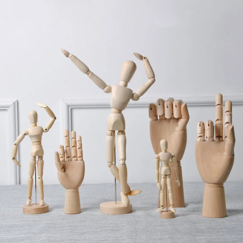 Креативный деревянный манекен для рисования скетчей модель фигурка человека с