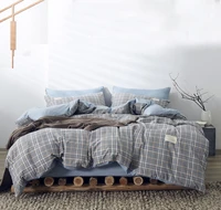 100 cotton stripe bedding set double twin bedspread duvet cover fitted sheet home decor bed linen bedclothes 4pcs set