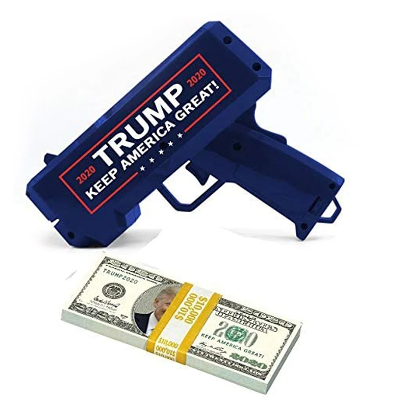 Поддельные бумажные деньги Трампа 2020 с денежным пистолетом Make It Rain 100 долларов