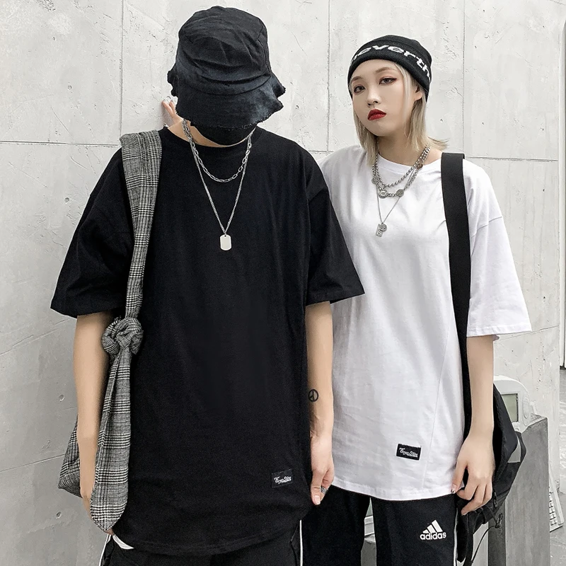 Однотонная белая черная летняя футболка для мужчин и женщин с круглым вырезом