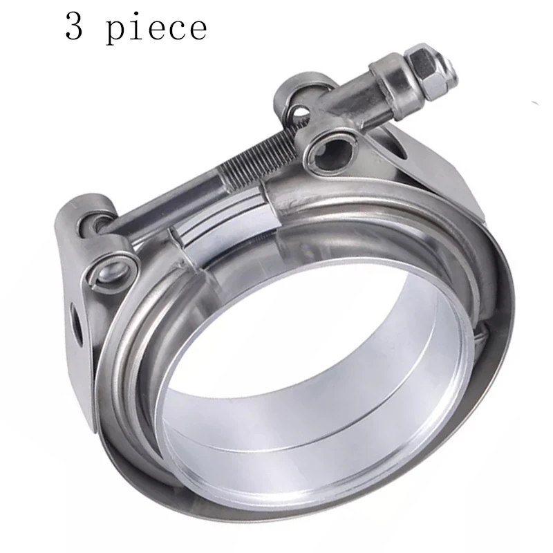 

2.5''/3'' /3.5''/4 '' 304 Stainless Steel Exhaust V Band Clamp Male Female Flange Kit Vband Clamp 3 Piece High Quality