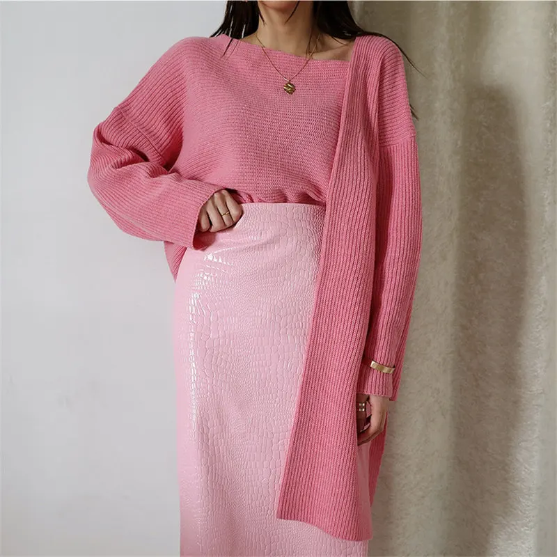 Alien Kitty 2019 Chic Early Autumn Lazy Style Irregular Feminine Solid Pullovers Knitted Fashion Brief Loose All-Match Sweaters | Женская