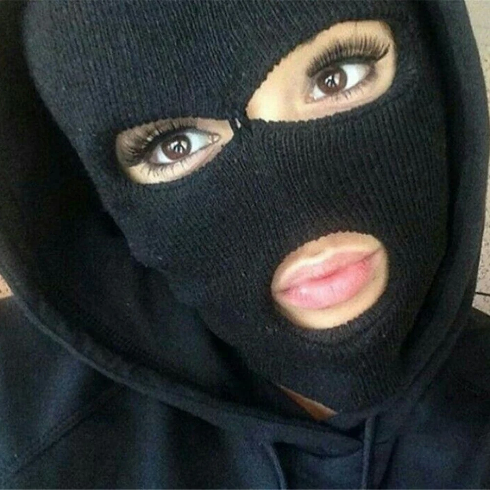 

3 Hole Beanie Face Cover Warm Men and Women Unisex Knitted Ski Snowboard Hat Cap Beanie for Winter Outdoor Sports TT@88