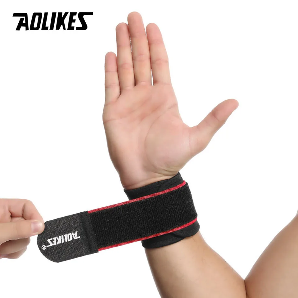 AOLIKES 1 Пара регулируемых браслет для занятий тяжелой атлетикой поддержки фитнес