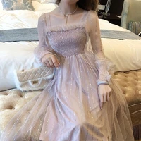 new women fairy dress elegant sequins long sleeve maxi dresses lady fashion autumn spring wedding party vintage solid clothing