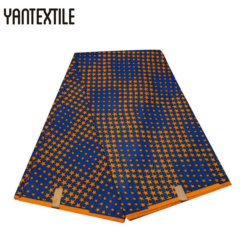 18090111 YANTEXTILE новая Анкара ткань Африканский настоящий воск принт Tissu Africain 6 ярдов настоящий воск Африканский батик ткань для свадебного платья - Цвет: 18090111