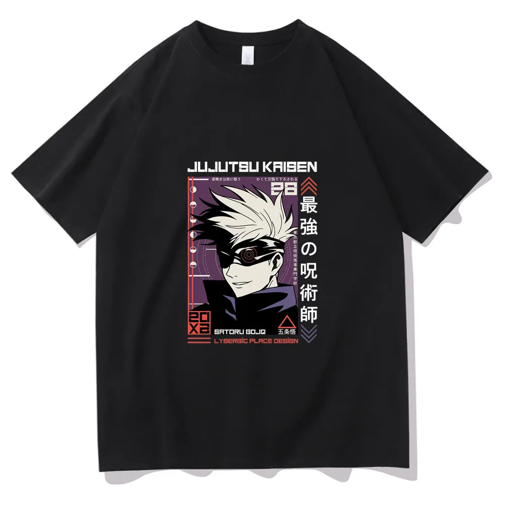 

Japan Anime Demon Slayer Letter Print T-shirt Short Sleeve Cartoon Jujutsu Kaisen Gojo Satoru Tshirt Men Women Fashion T Shirts