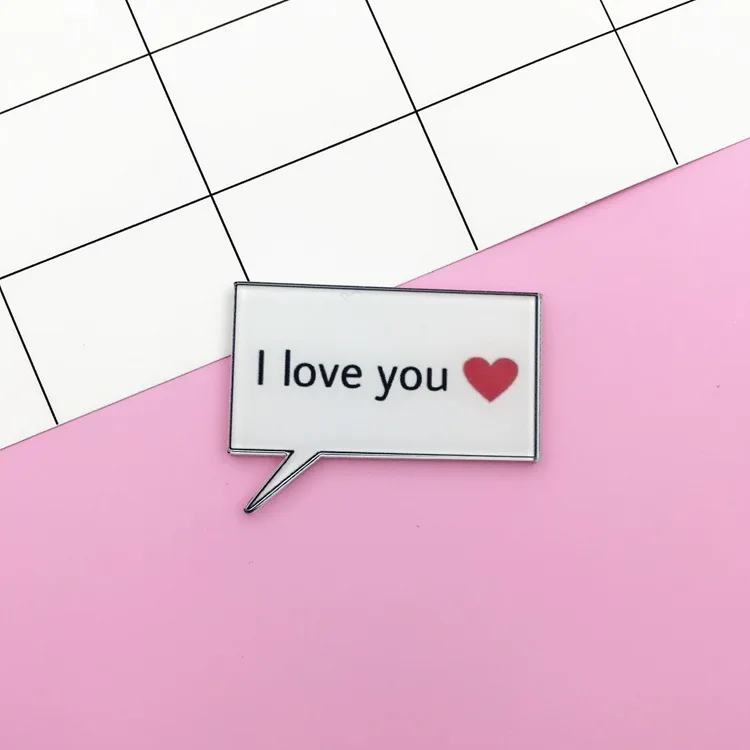 

Sailing Rain Figure Brooches Cute Kawaii Girls Women Brooch I LOVE YOU Lover Couple DIY Acrylic Pins Accessories