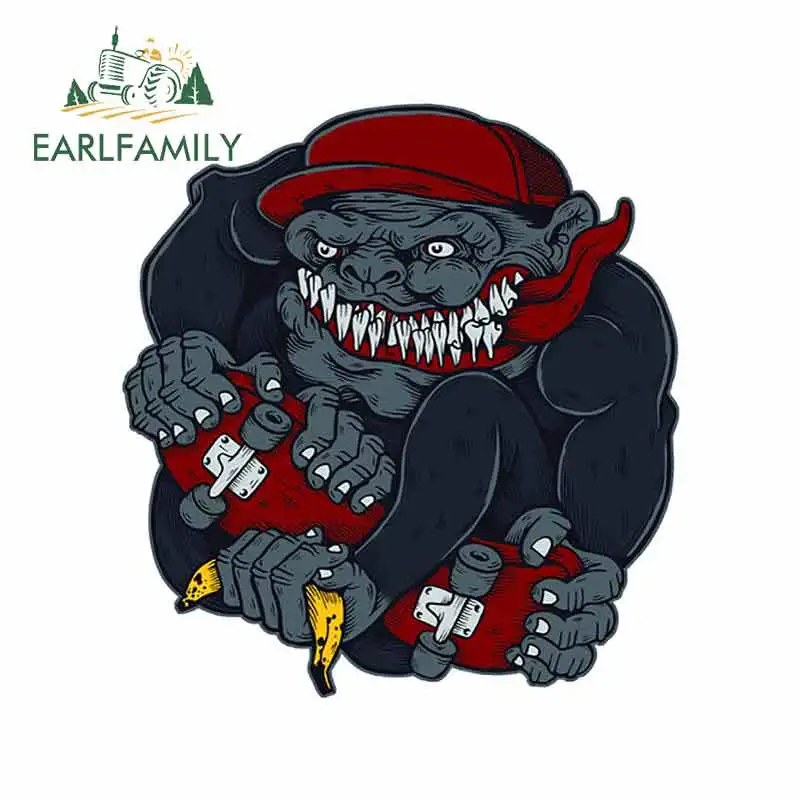 EARLFAMILY 13cm x 12.2cm For Gorilla Skateboard DIY Motorcycle Stickers DIY Waterproof Repair Sticker VAN Decoration