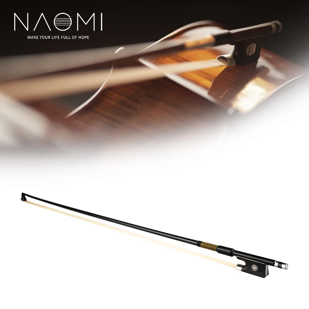 Лук для скрипки NAOMI 4/4 из углеродного волокна полноразмерный лук Черная лягушка с
