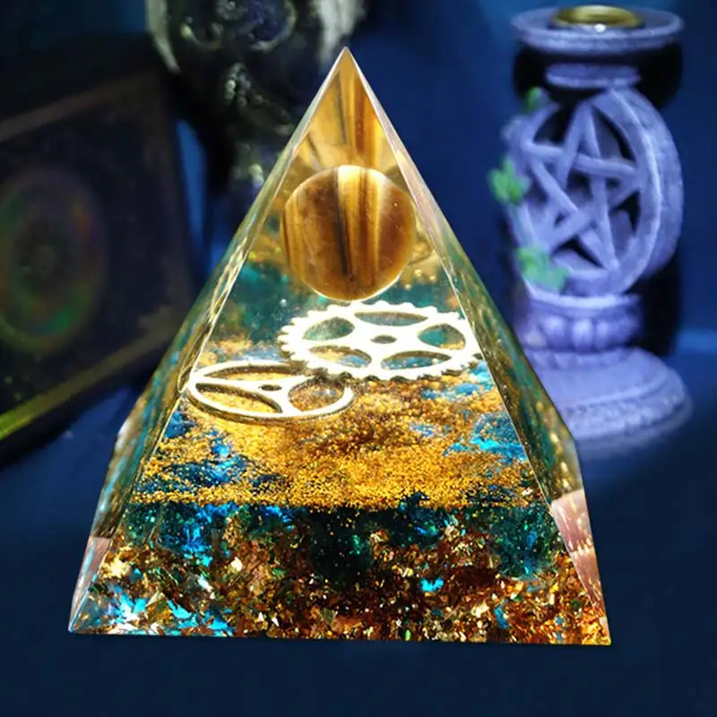 Orgonite Пирамидка 6 см символизирует Lucky цитрин Пирамида преобразователь энергии