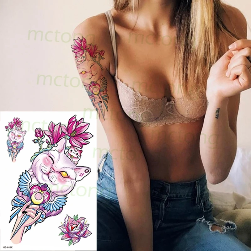 

Waterproof Temporary Tattoo Stickers Feather Bird Flower Butterfly Fake Tatto Flash Tatoo Arm Leg Body Art for Woman Man