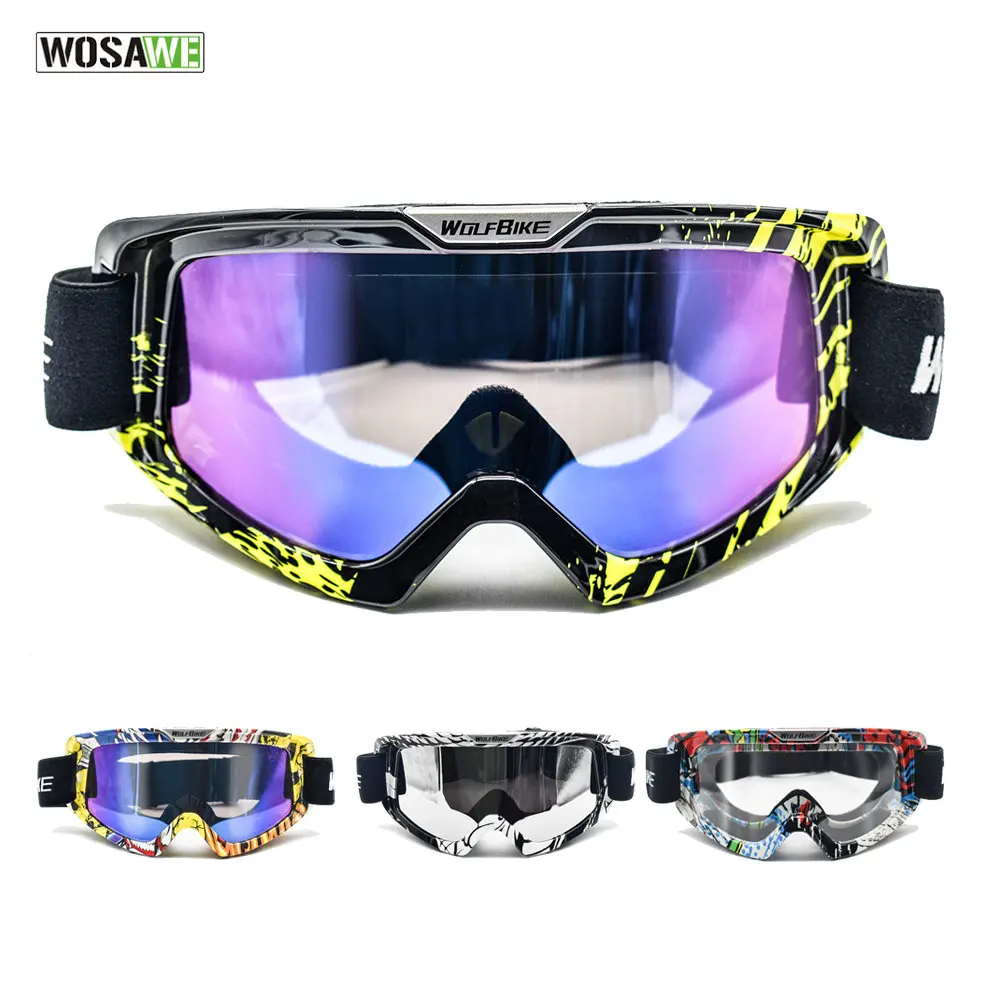 

Ветрозащитные очки WOLFBIKE для сноуборда, велосипедные очки, лыжные очки, пылезащитные мужские зимние очки для мотокросса, очки для горного лы...