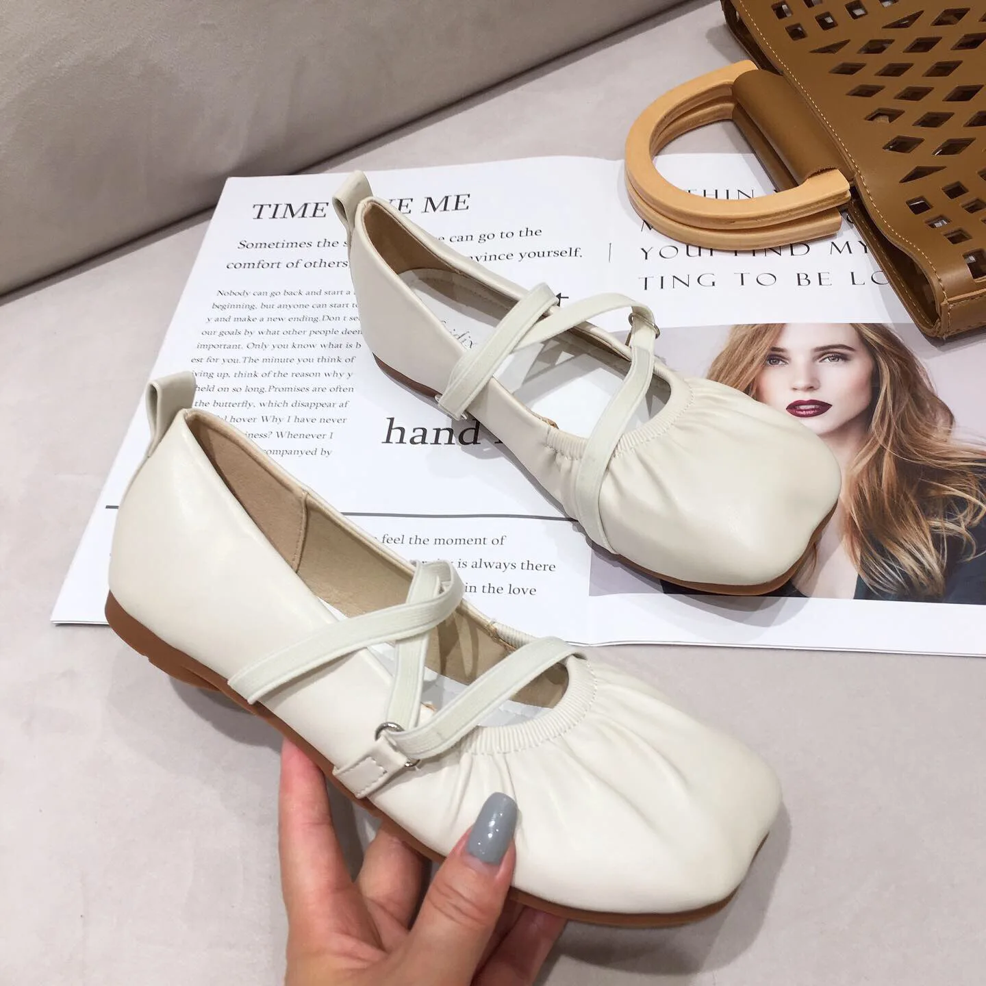 

Korean Shoes Female Footwear Ballerinas Woman 2021 Soft Casual Sneaker Round Toe Shallow Mouth Modis Dress Ballet Nurse Comforta