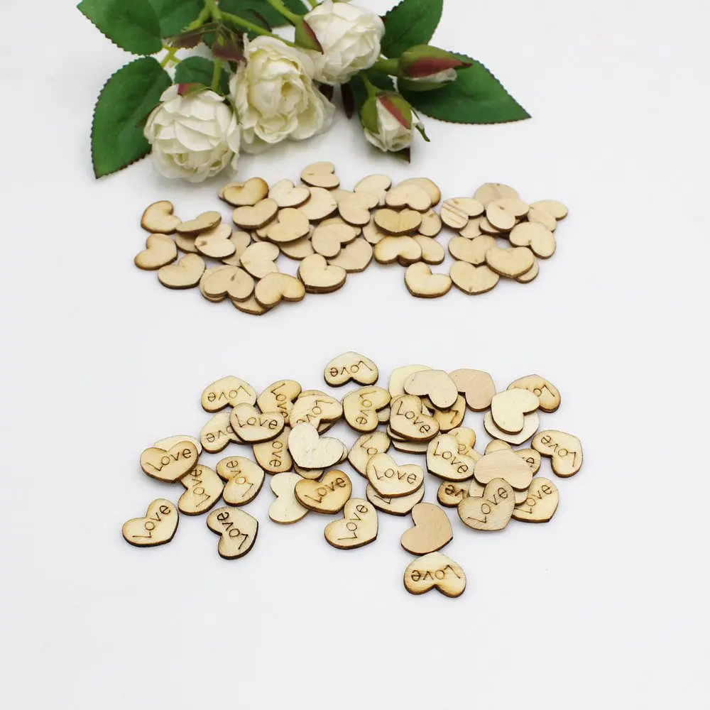 100/200 шт. деревянные диски в форме сердца|Поделки из дерева| |