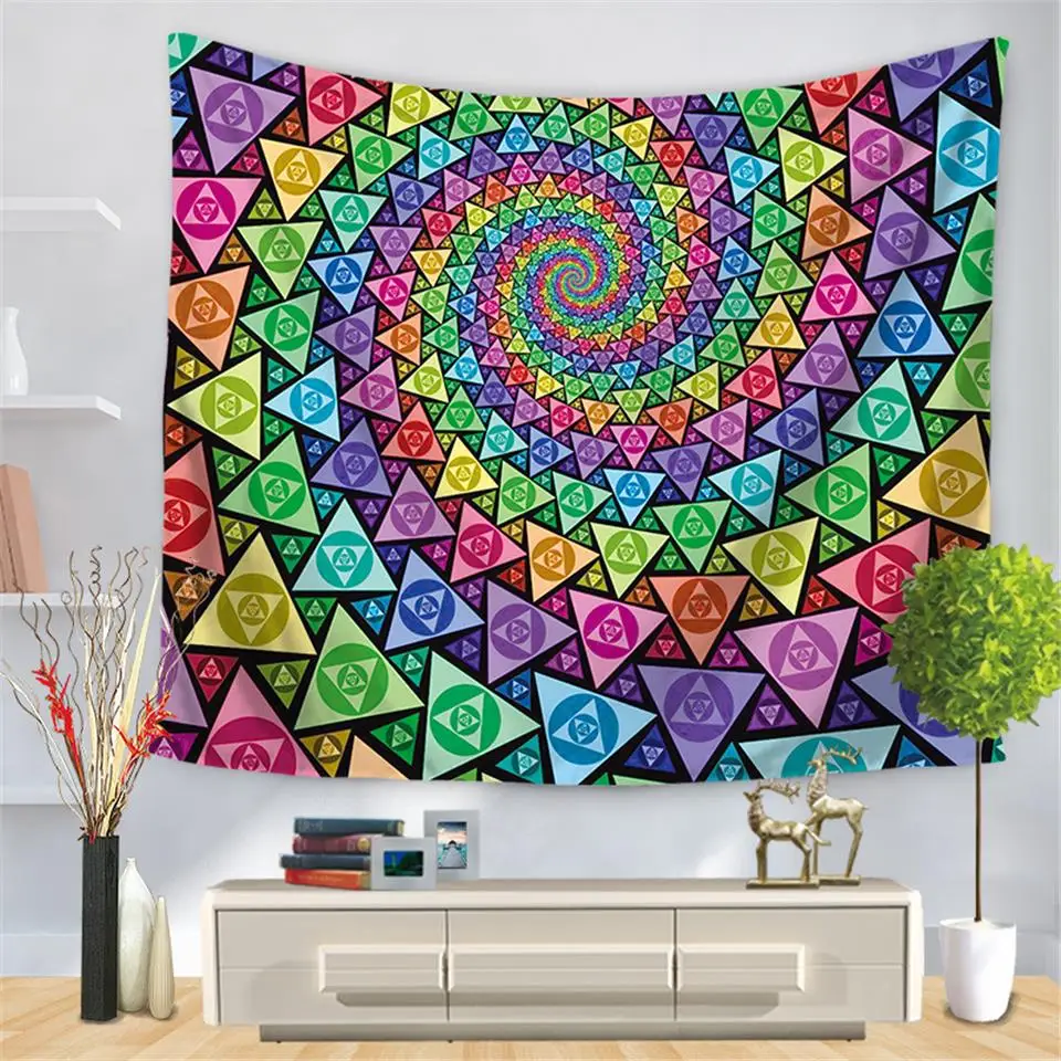 

Hippie Geometric Swirl Psychedelic Mandala Tapestry Wall Carpet Hippie Bohemian Boho Decor Wall Hanging Blanket Beach Yoga Shawl