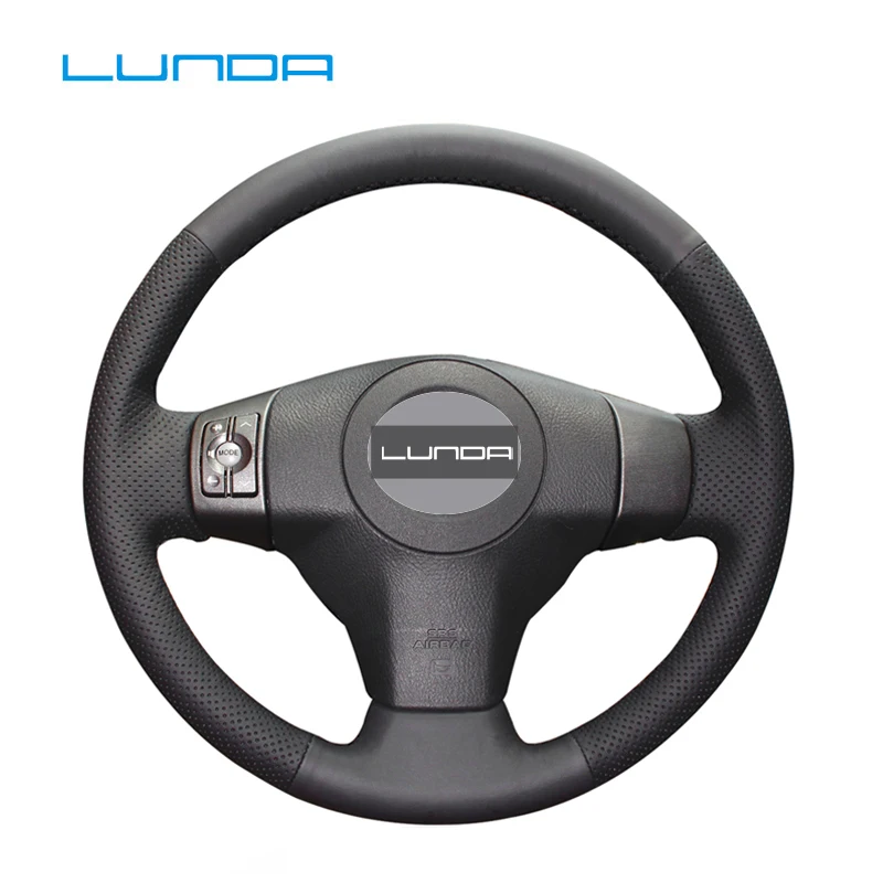 DIY сшитый вручную чехол рулевого колеса автомобиля из искусственной кожи для Toyota