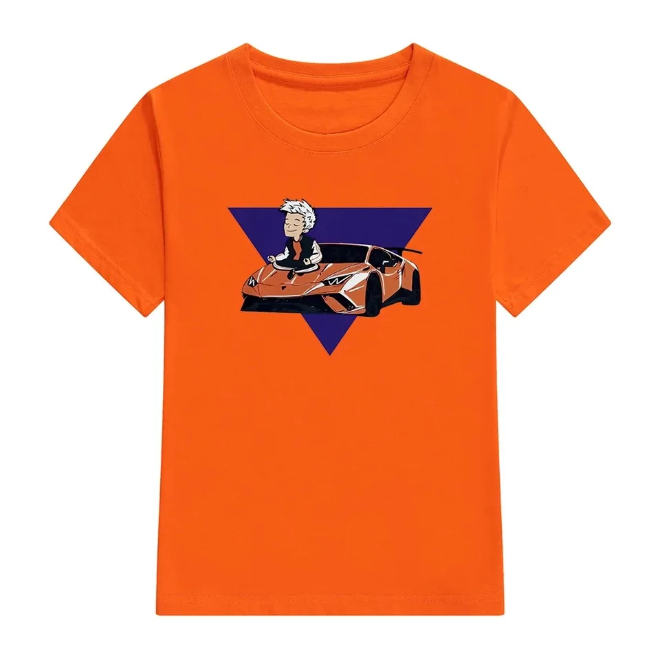 

Chirldren 100% Cotton T-Shirt Boys Driving Men A4 Lamba Print Casual Family Clothing Set boy's girl's Fashion Tops t-shirt