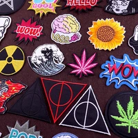 deathly hallows patch embroidered patches for clothing punk embroidery patch iron on patches for clothes sticker badge on jacket