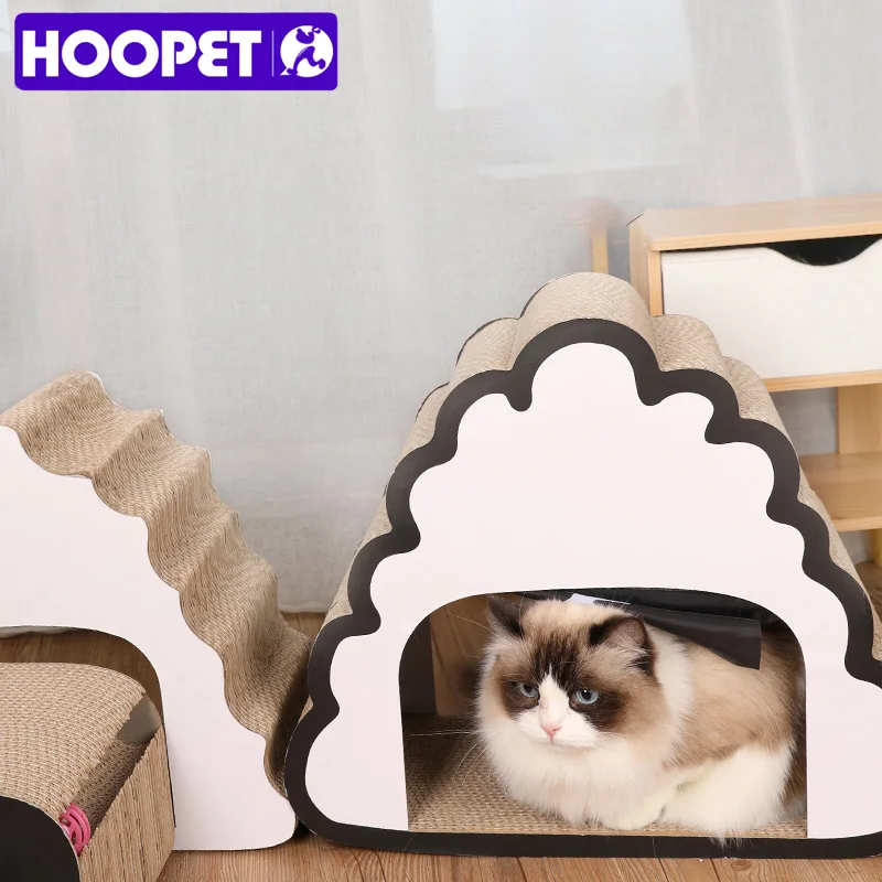 

Когтеточка для кошек HOOPET Onigiri, Когтеточка для кошек, треугольная Вертикальная гофрированная доска, красивая кошачья Когтеточка