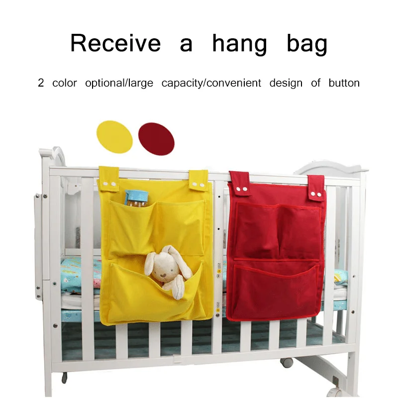 Подвесная Холщовая Сумка для детской кроватки органайзер детских