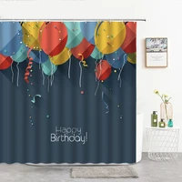 birthday party colorful balloons shower curtains birthday home layout atmosphere curtain bathtub accessories bathroom products