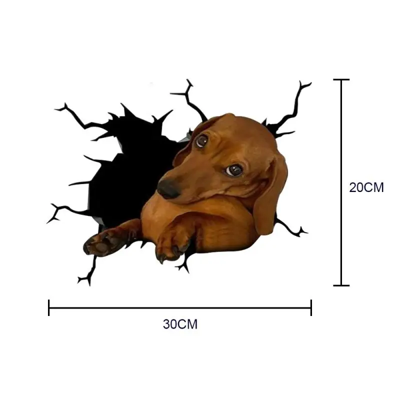 3D наклейка на автомобиль с изображением собак и трещин переключатель Настенная