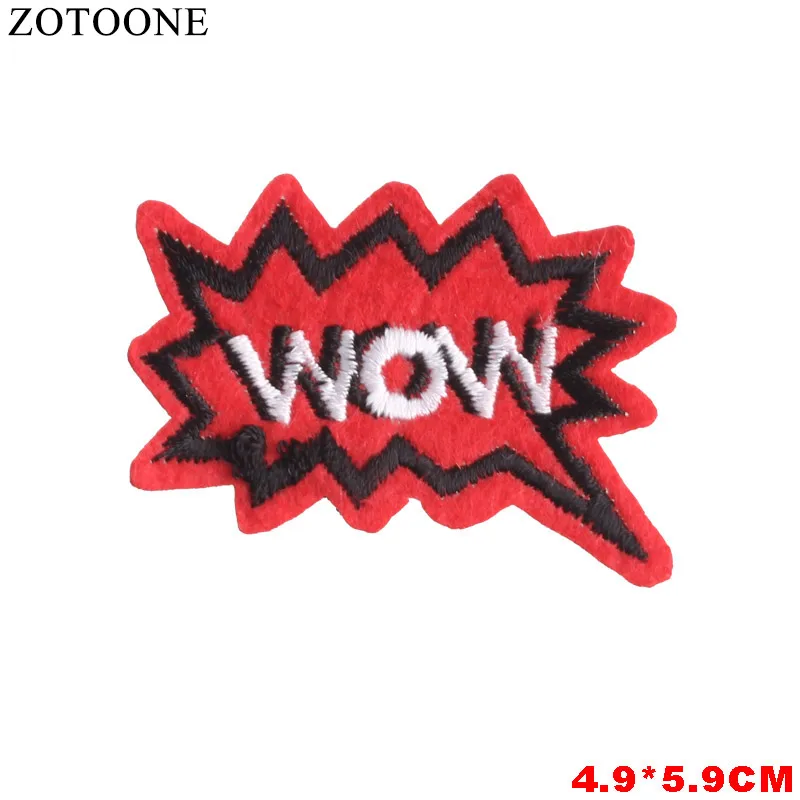 Нашивки ZOTOONE с надписью для детей нашивка вышивкой Wow Pow шитья наклейки аппликаций
