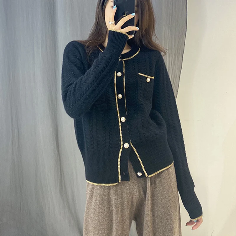 

Fashion women's sweater cardigan 2020 autumn and winter new knitted jacket loose-fitting short top
