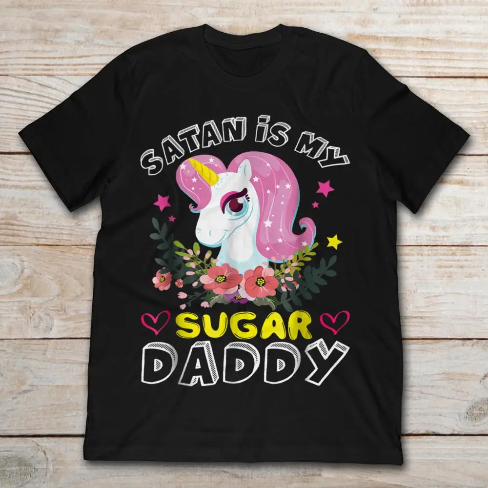 Satan Is My Sugar Daddy Pussy Stench Littleharajuku Streetwear Shirt Ment-Shirt | Мужская одежда