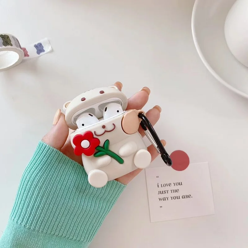 Мягкий силиконовый чехол для наушников Airpods1/2 Pro с 3D рисунком улыбающегося
