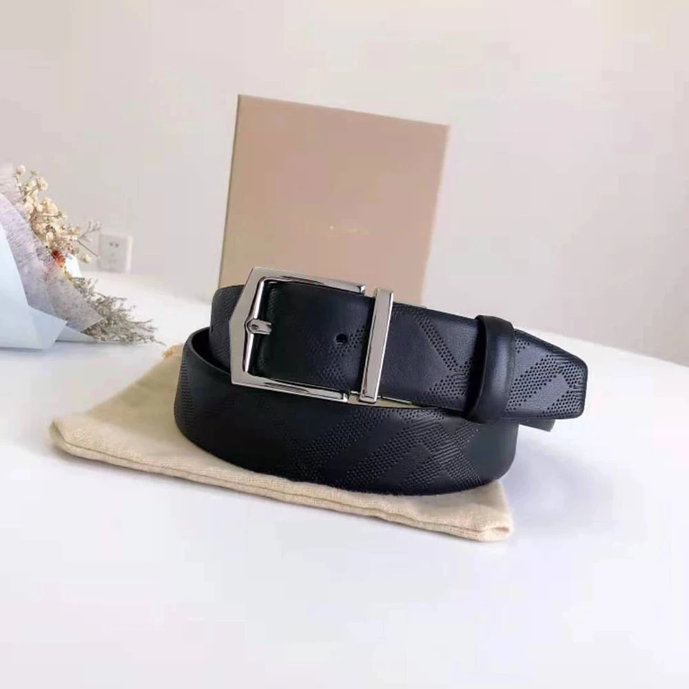 

Top 3.4Cm Genuine Leather Adjustable Black Printing Belts For Men Jeans Fashion Luxury Classic Brand Designer Belt Gifts Box