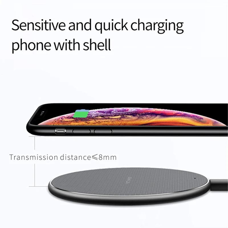 10w wireless charger for iphone11 xs max x xr 8plus fast charge mobile phone charger for ulefone doogee samsung note 9 8 s10plus free global shipping