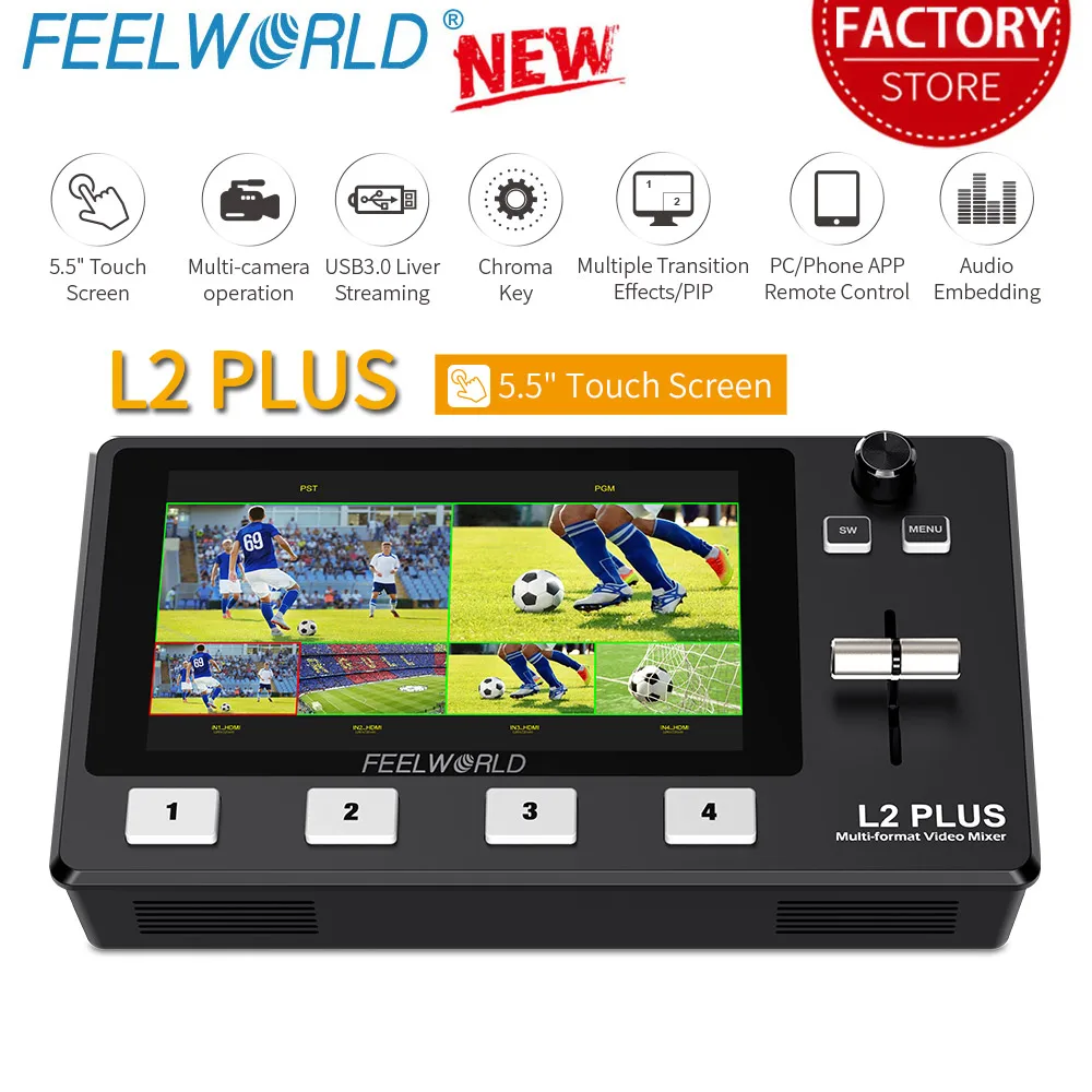 Мультикамера FEELWORLD L2 PLUS смеситель для видеокамеры переключатель с сенсорным