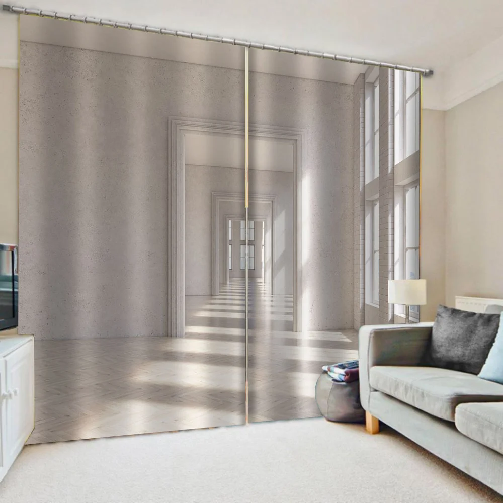 

Luxury Blackout 3D Window Curtains For Living Room white Space for expansion curtains Thickened blackout curtains